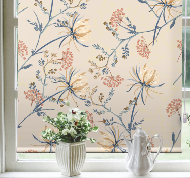 Store enrouleur salon avec des fleurs et de plantes fleuries - TenStickers