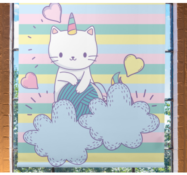 Stores pour enfants Chat licorne sur les nuages - TenStickers