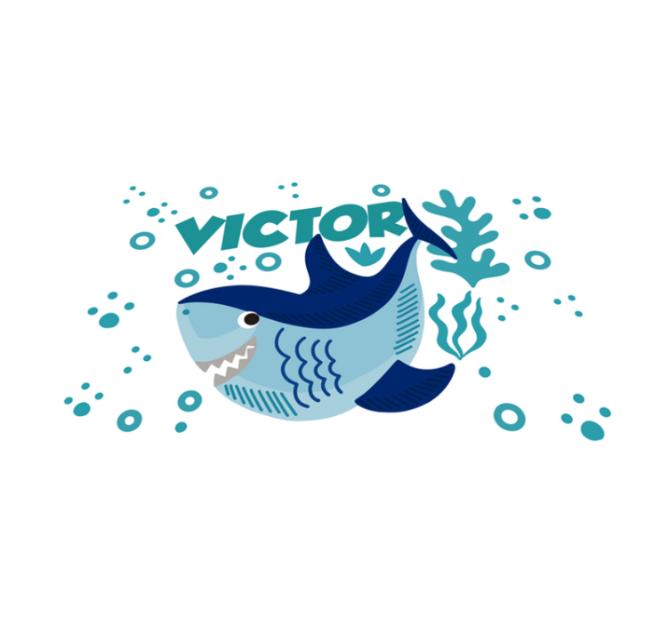 Set de table Requin avec nom  - TenStickers