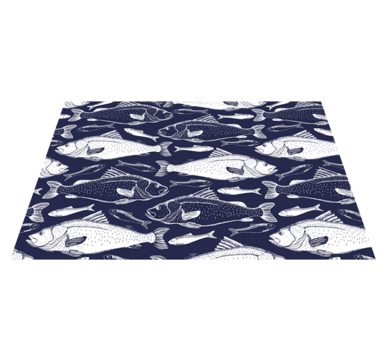 Set de table Poissons en noir et blanc - TenStickers