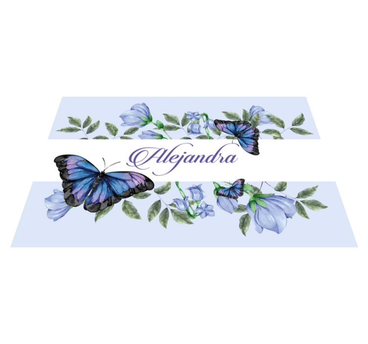 Set de table design nom Papillons d'aquarelle - TenStickers