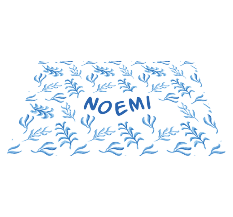 Set de table nom Fleurs bleues et blanches - TenStickers