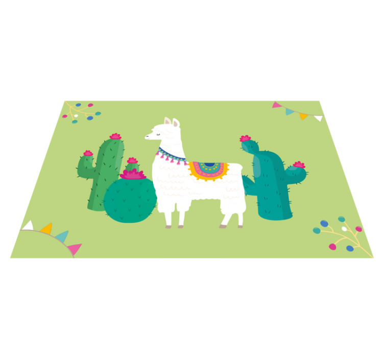Set de table design enfant Lama et cactus colorés - TenStickers