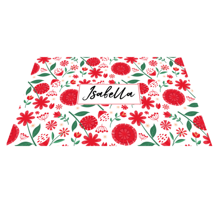 Set de table design nom fleurs rouges - TenStickers