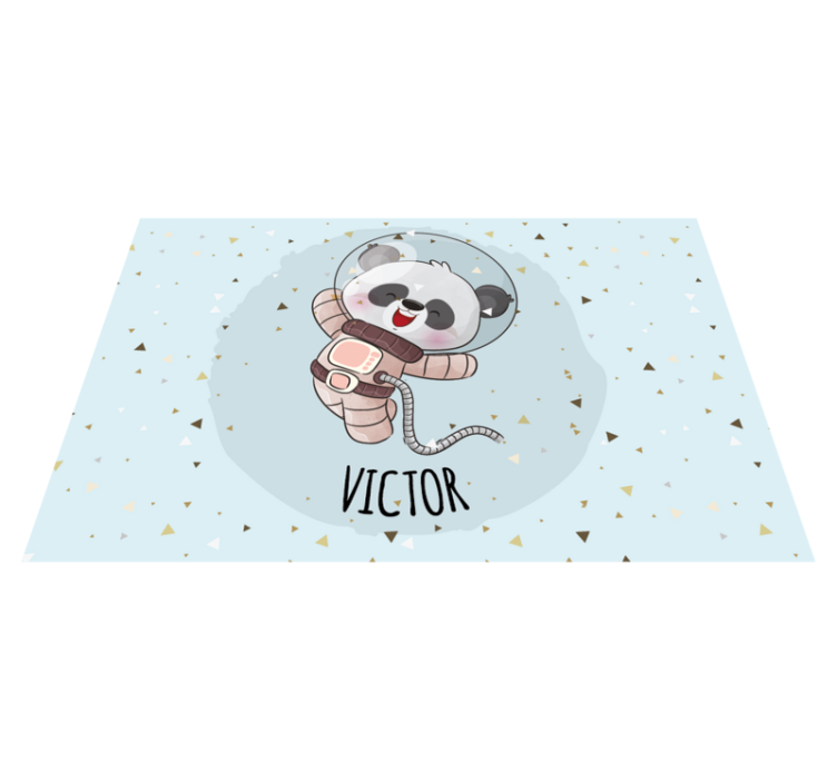 Set de table enfant panda mignon avec prénom - TenStickers