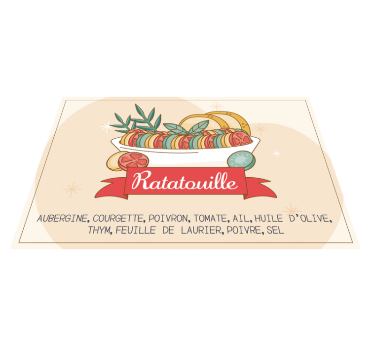 Set de table rectangulaire recette ratatouille - TenStickers