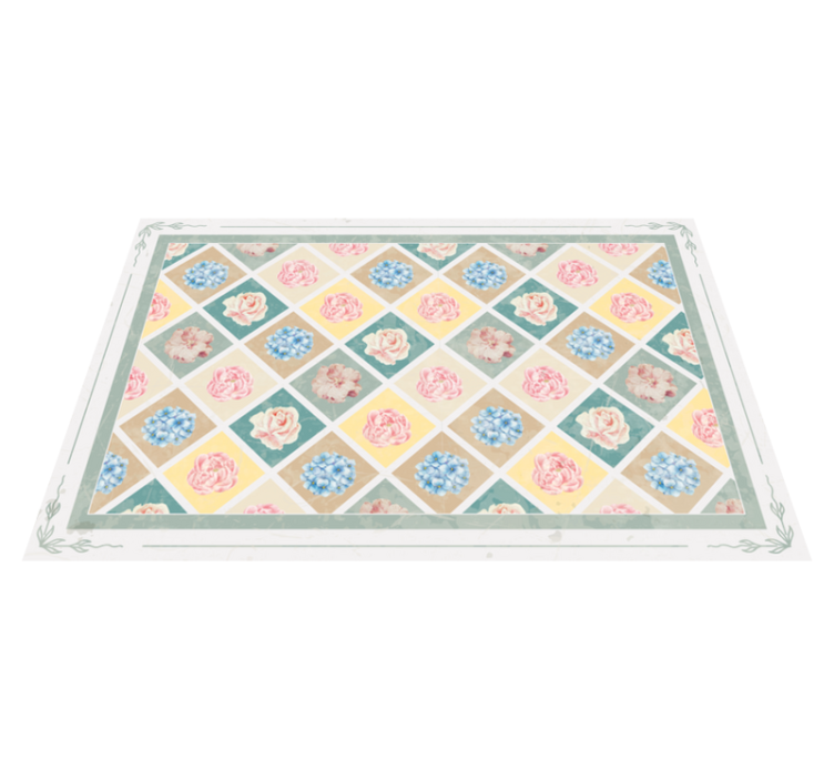 Set de table losanges avec des fleurs - TenStickers