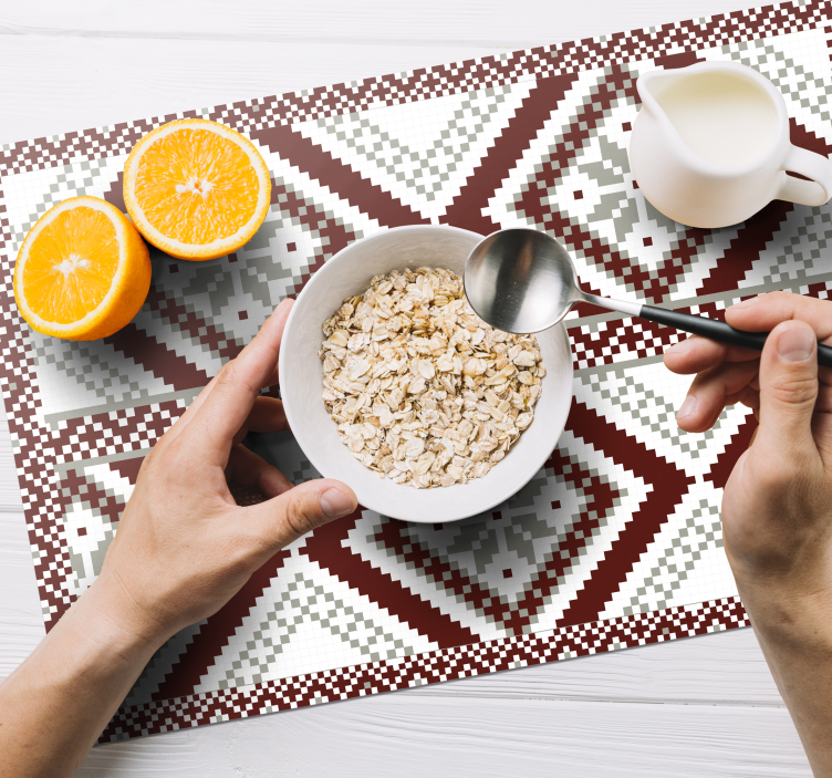 Set de table design bois motif géométrique texturé - TenStickers