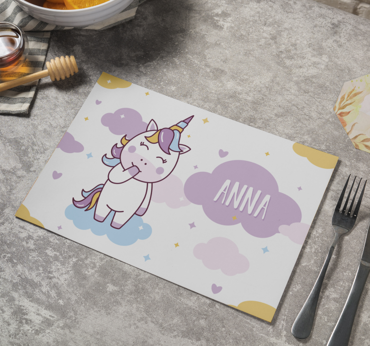 Set de table Licorne personnalisable - TenStickers