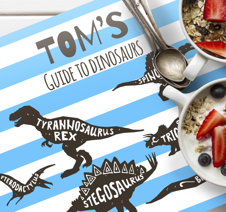 Set de table nom Dinosaures avec des noms - TenStickers