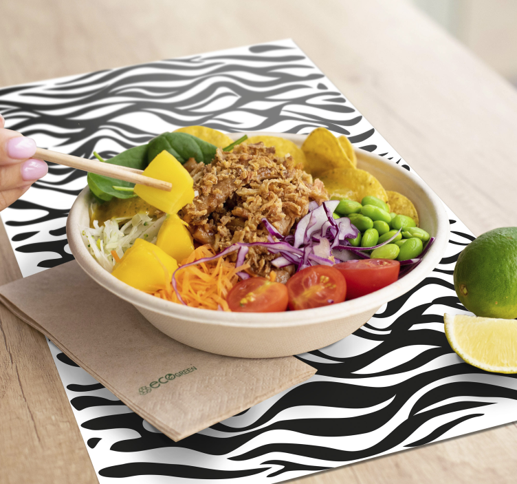 Set de table zebre Fond rayé - TenStickers