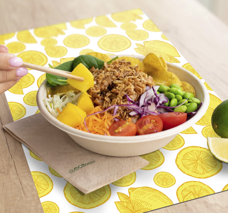 Set de table fruits Croquis orange et citron - TenStickers