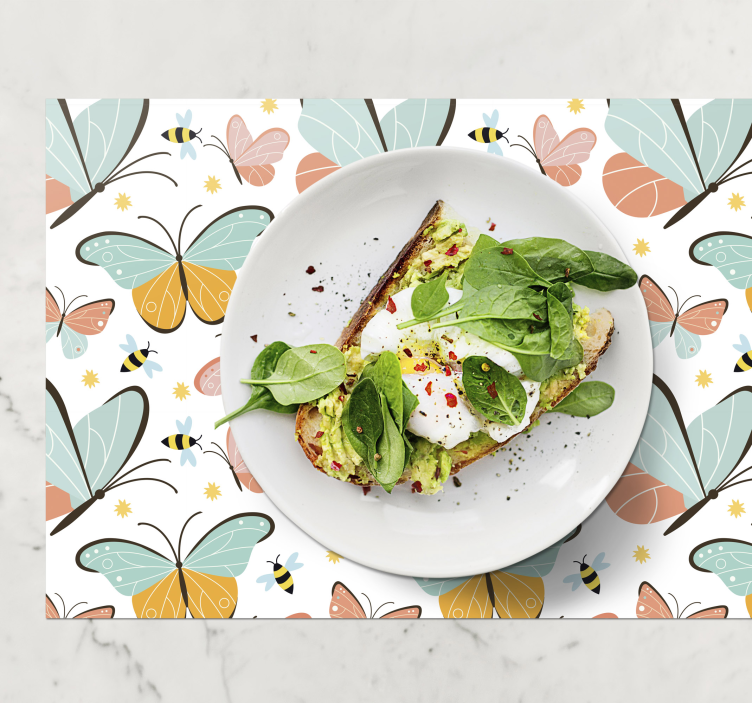 set de table papillon Papillons et abeilles - TenStickers