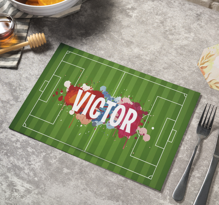 Set de table original terrain football nom personnalisable - TenStickers