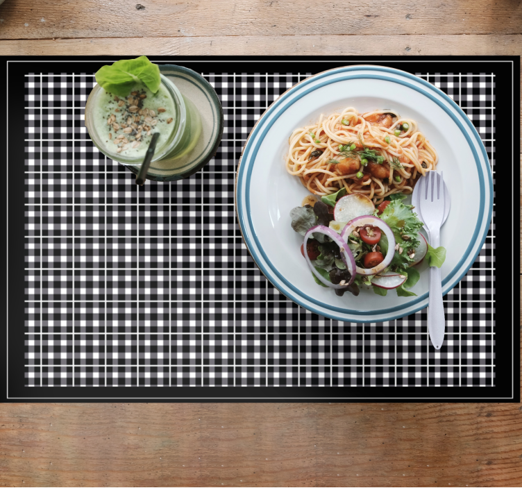 Set de table design bois à carreaux - TenStickers