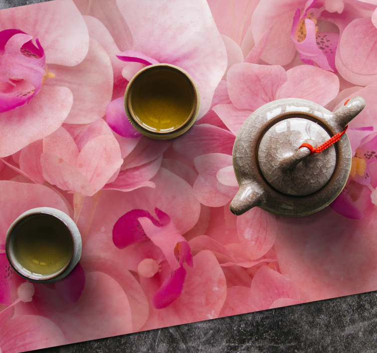 Set de table design bois composition de fleurs Élégantes - TenStickers