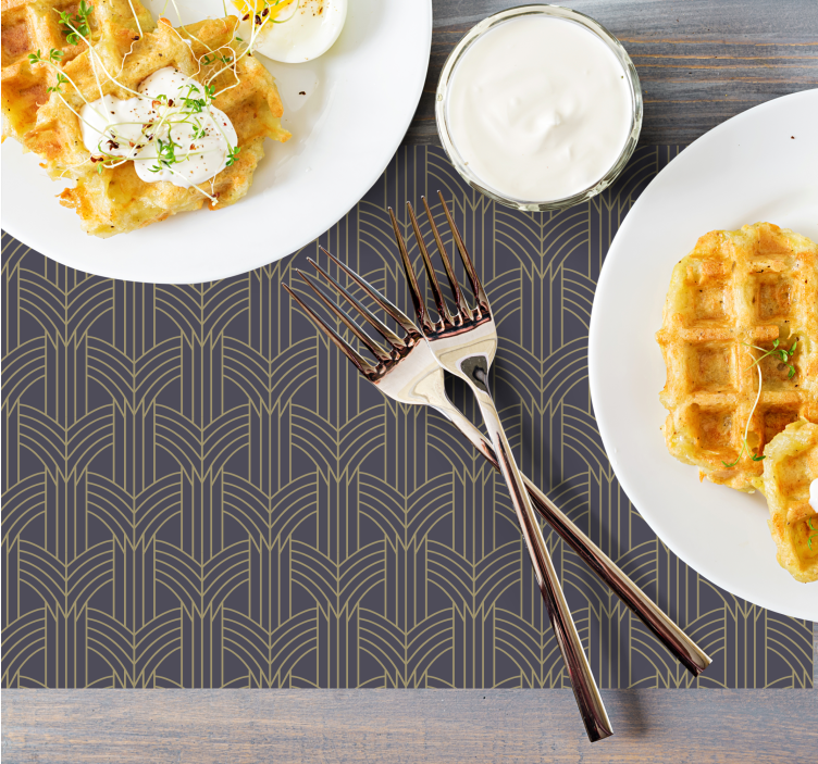 Set de table design bois élément géométrique élégant - TenStickers