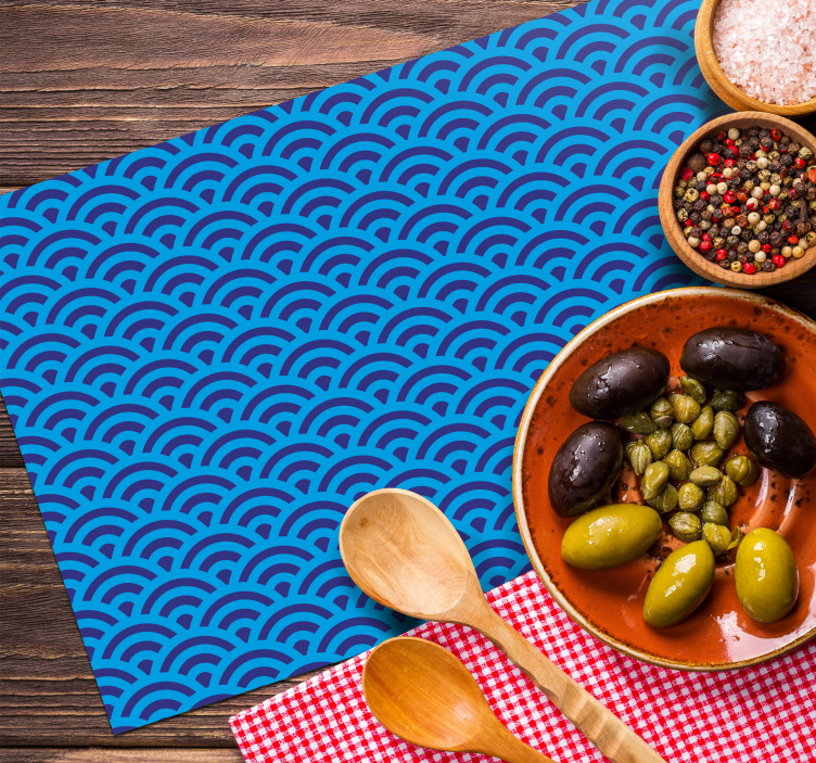 Set de table design bois élément vague courbé - TenStickers