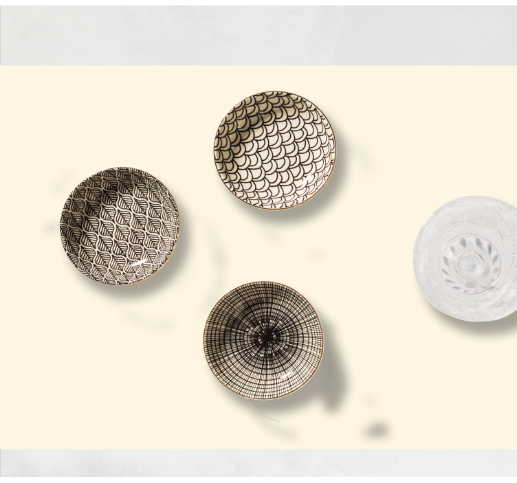 Set de table design bois et bols à motifs stylés - TenStickers