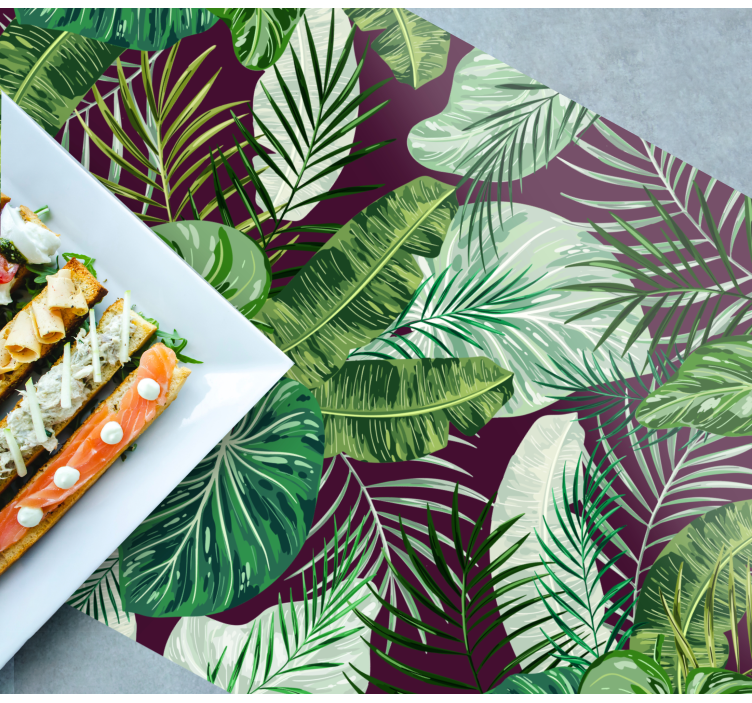 Set de table design bois feuillage tropical - TenStickers