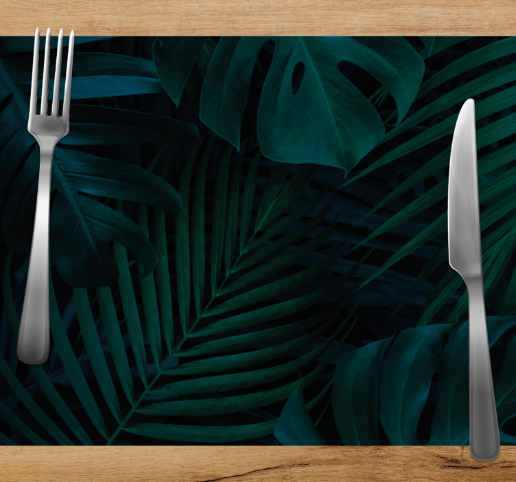 Set de table design bois feuille tropicale - TenStickers