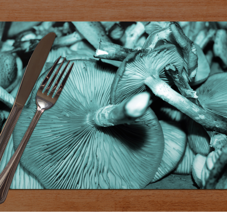 Set de table design bois gros plan champignon - TenStickers