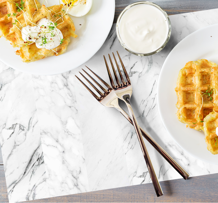 Set de table design imitation marbre blanc - TenStickers