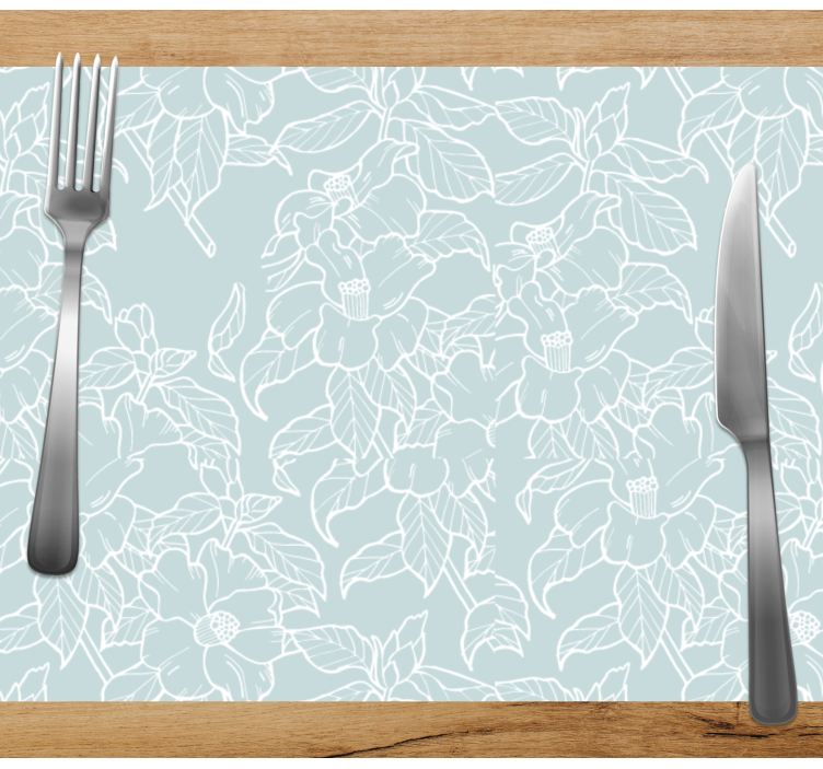 Set de table design bois imprimé floral - TenStickers