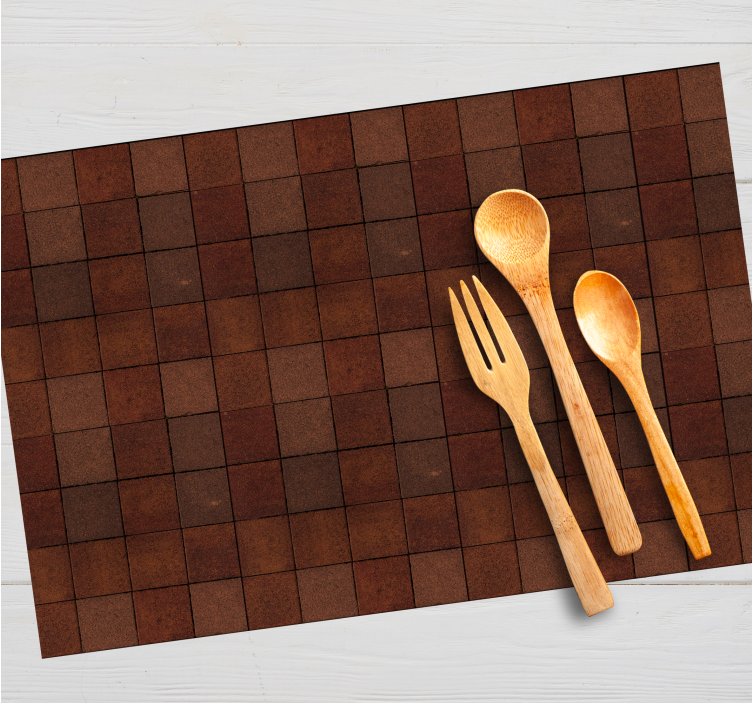Set de table design bois motif carré marron - TenStickers