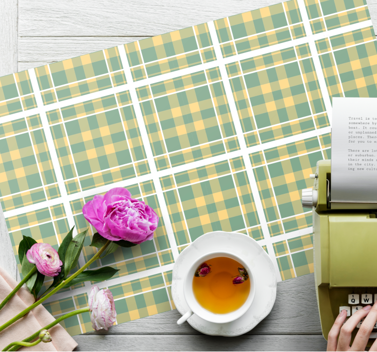 Set de table design bois motif carreaux textile - TenStickers