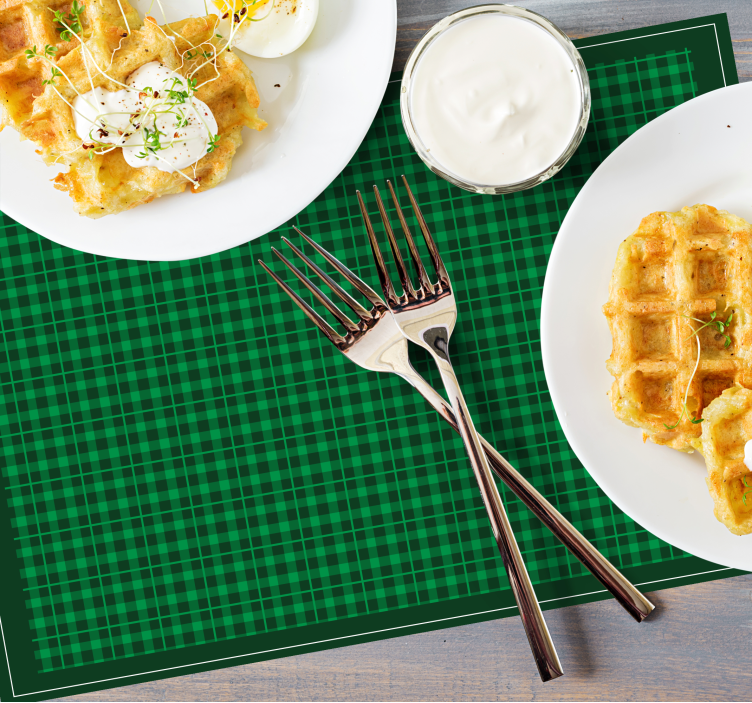 Set de table design bois motif carreaux verts - TenStickers