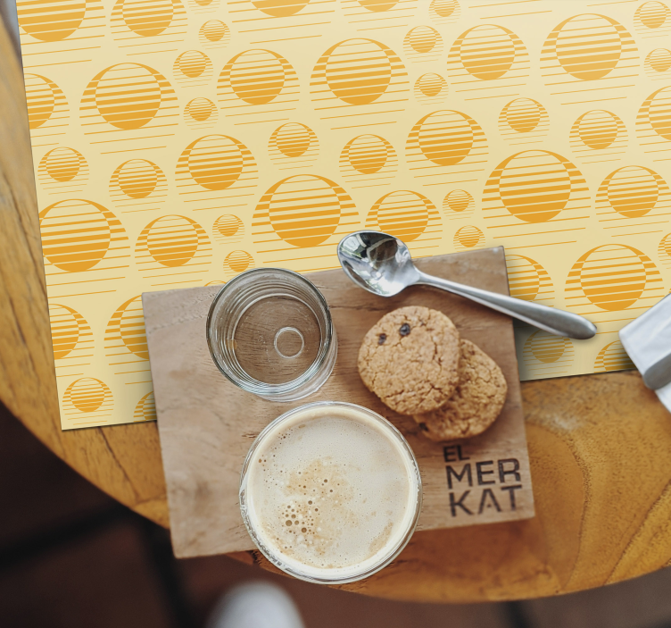 Set de table design bois motif cercle rayé - TenStickers