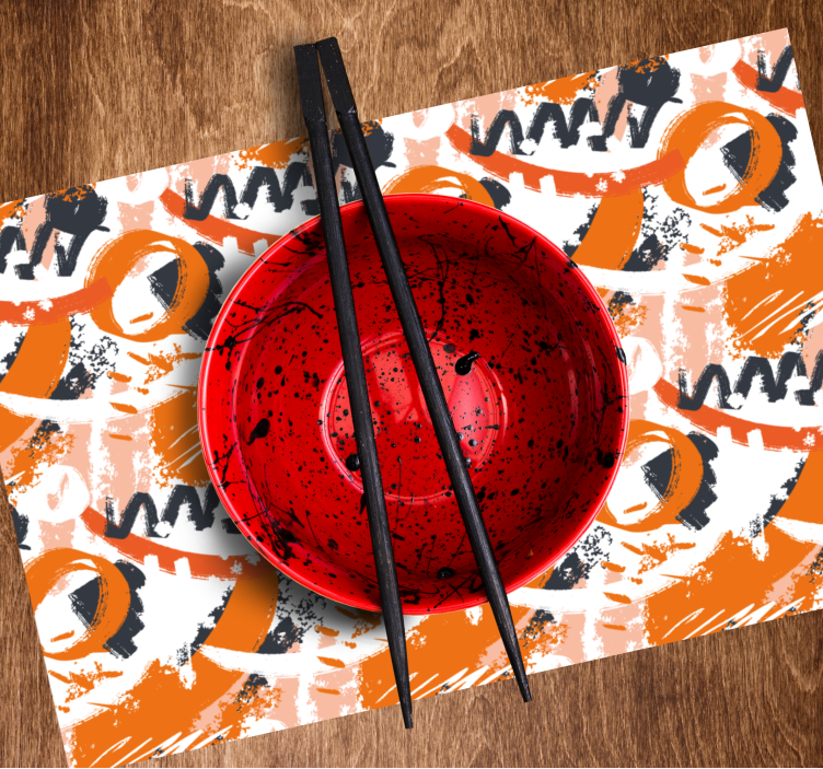 Set de table design bois motif coloré abstrait - TenStickers