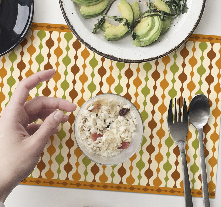 Set de table design bois motif coloré ondulé - TenStickers