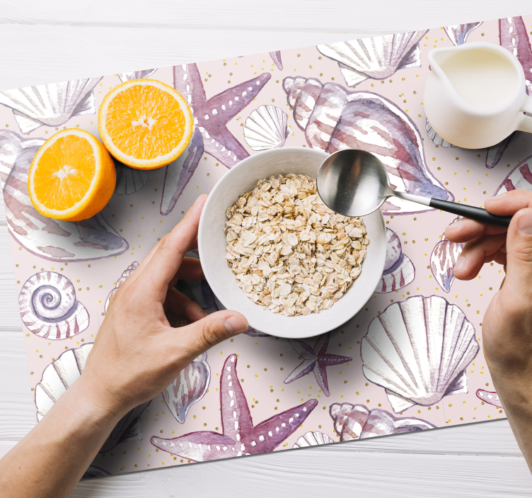 Set de table design bois motif coquillage - TenStickers