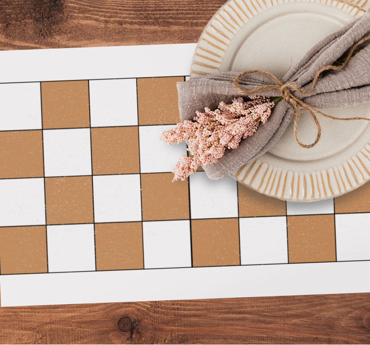 Set de table design bois motif damier - TenStickers