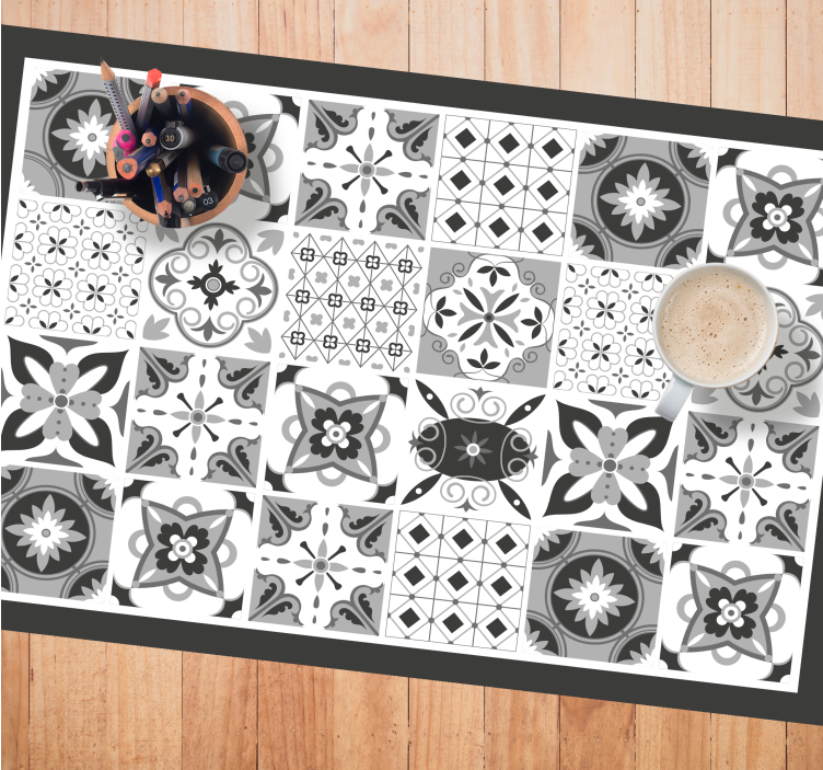 Set de table design bois motif élégant carreaux - TenStickers