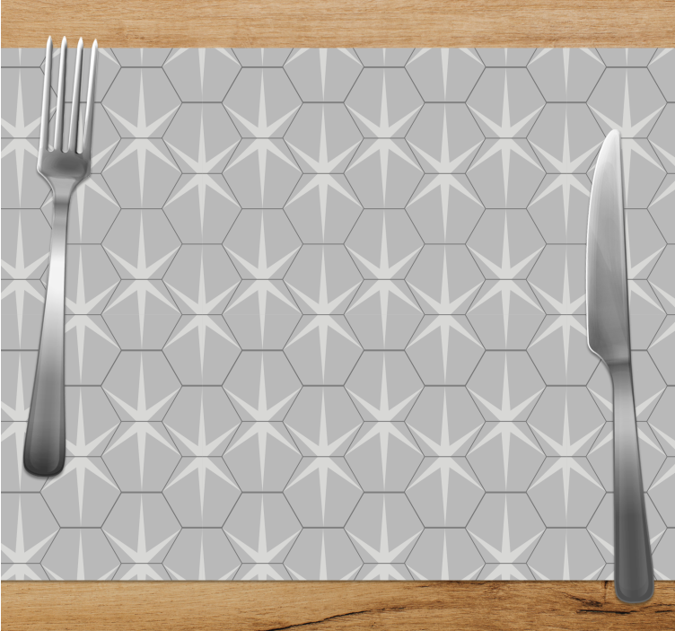 Set de table design bois motif étoile hexagonal - TenStickers