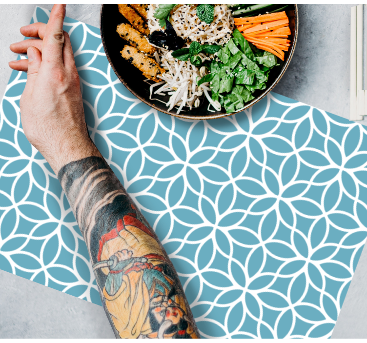 Set de table design bois motif floral géométrique - TenStickers