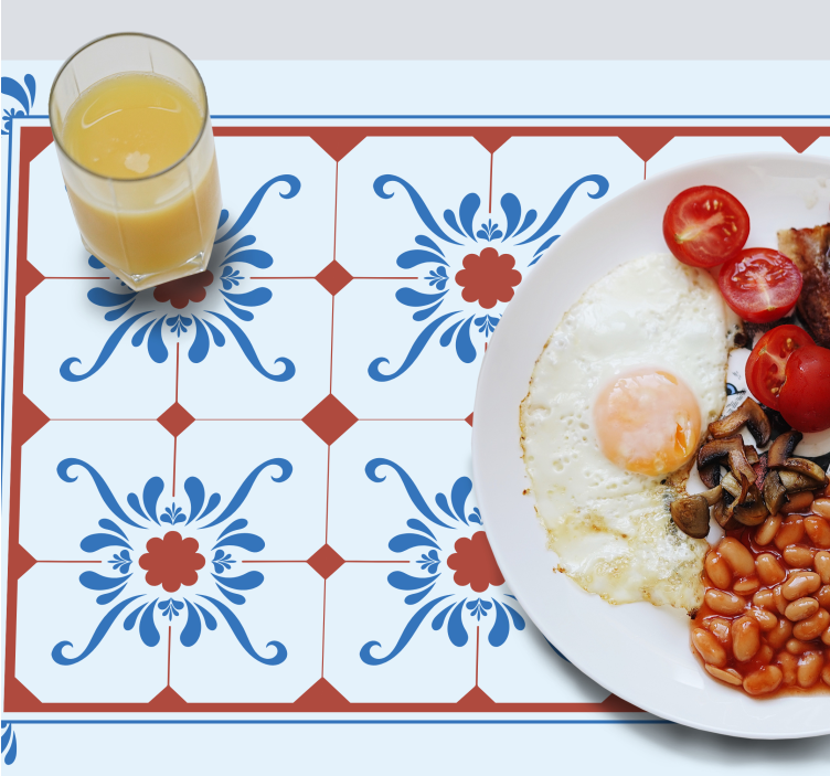 Set de table design bois motif floral vintage - TenStickers