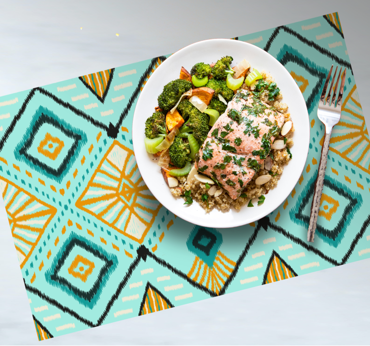 Set de table design bois motif géométrique abstrait - TenStickers