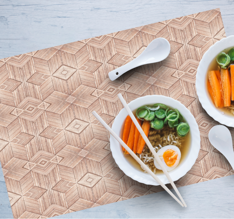 Set de table design bois motif géométrique bois - TenStickers