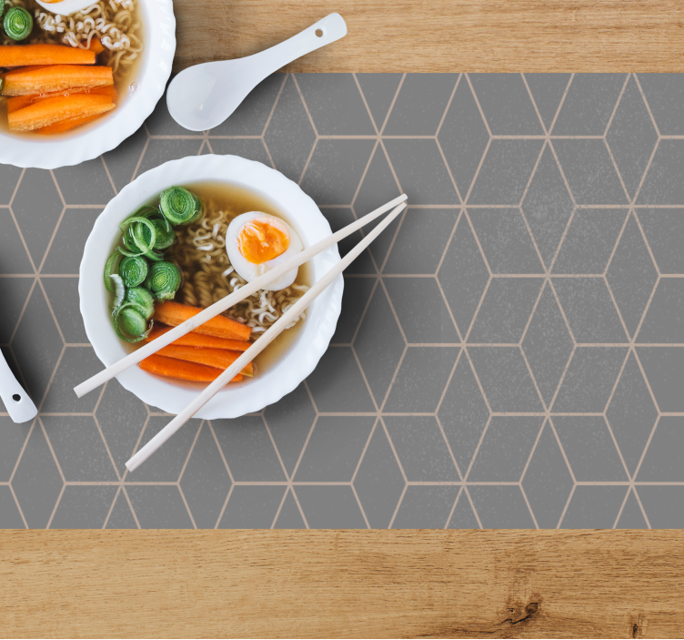 Set de table design bois motif hexagonal - TenStickers