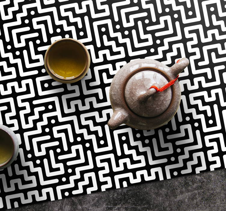 Set de table design bois motif labyrinthe abstrait - TenStickers