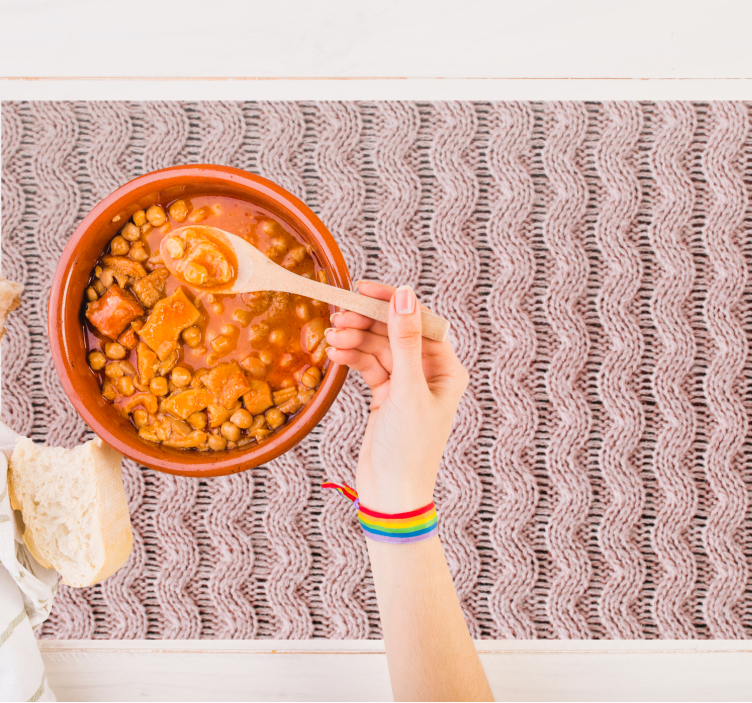 Set de table design bois motif ondulé - TenStickers