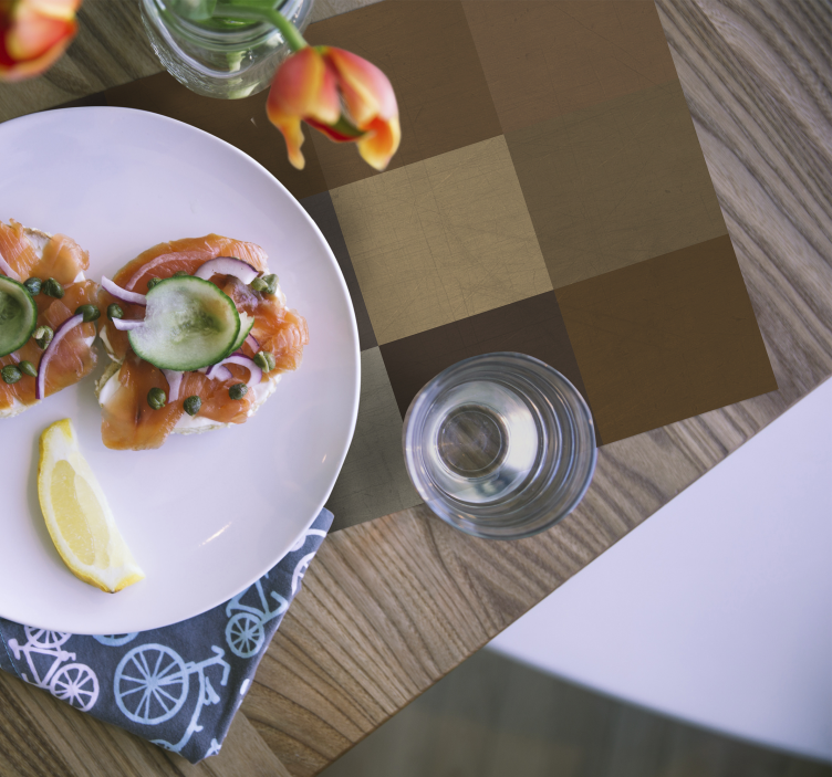 Set de table design bois motif patchwork - TenStickers