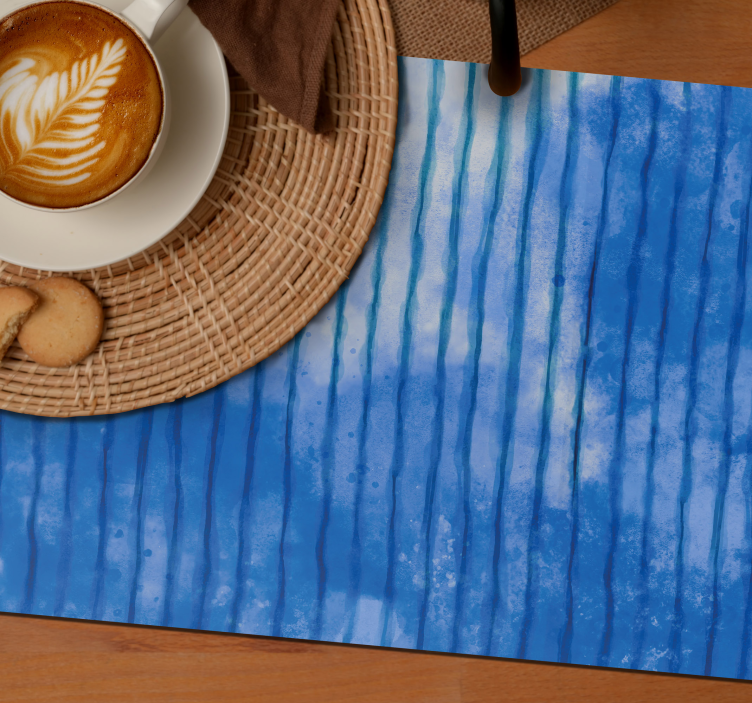 Set de table design bois motif rayé bleu - TenStickers