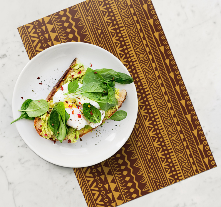 Set de table design bois motif tribal géométrique - TenStickers
