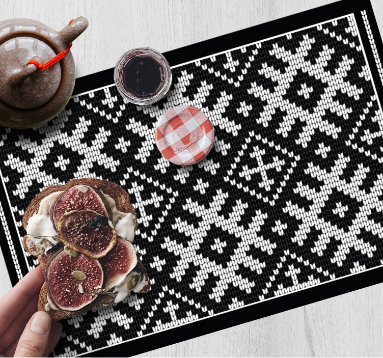 Set de table design bois motif tricot traditionnel - TenStickers