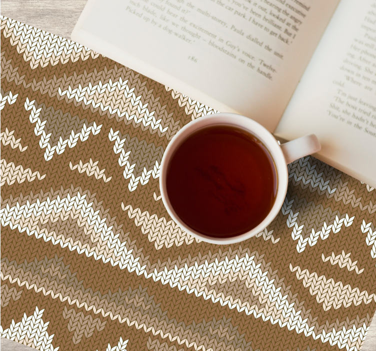 Set de table design bois motif tricoté - TenStickers